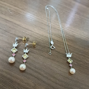 14k 제이에스티나 목걸이 귀걸이 세트 6.33g