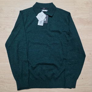 알레그리 캐시미어 100프로 카라넥 스웨터 L 105 정가 55만원 다크그린
