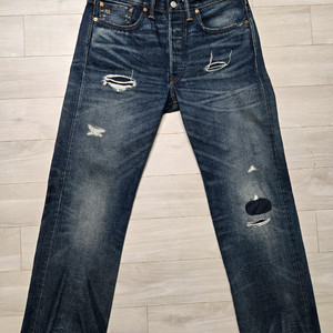 더블알엘 RRL 스트레이트핏 홀리 셀비지 데님 진 33X32 (풀카운트,웨어하우스,폴로)