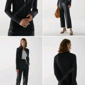 COS cos 코스 리브드 니티드 집업 골지 집업 니트 집업 네이비