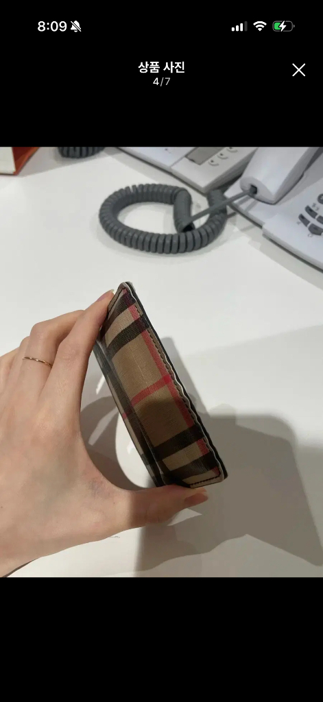 체크 패턴 카드지갑--3