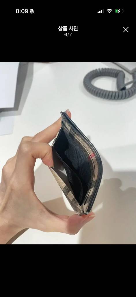 체크 패턴 카드지갑--5