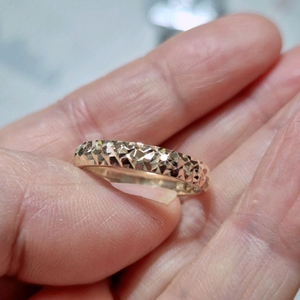 14k 옐로골드 별컷팅 엥게지반지 17호