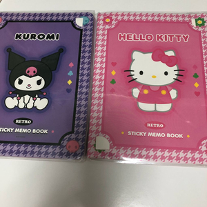 산리오 레트로 스티키 메모북 포스트잇 키티 쿠로미