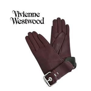 비비안 웨스트우드 양가죽 벨트 장갑 / 버건디 (새상품)