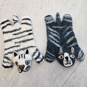 양모 펠트 호랑이 티코스터 2개 세트