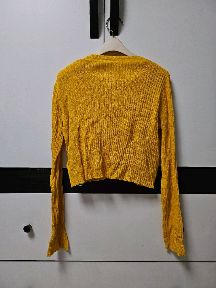 오렌지 골지 니트 나시 가디건 세트--1