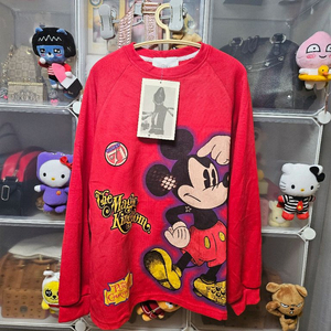 빅사이즈 미키 상하세트 레드 티셔츠 바지 트레이닝복 세트 #새상품#