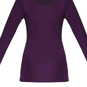 기모 긴팔 브라탑 이너웨어 발열 티셔츠 퍼플 100L