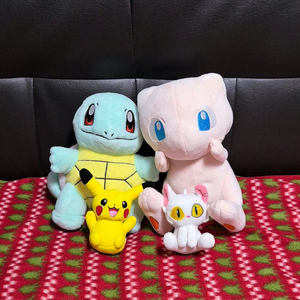포켓몬스터 피카츄, 꼬부기, 뮤, 다이진 스즈메 고양이 인형 4개:)