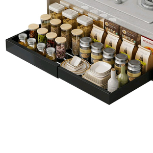 무타공 슬라이딩 선반 확장형 블랙 새제품 정리함 접착식 조립식 수납 서랍 보관