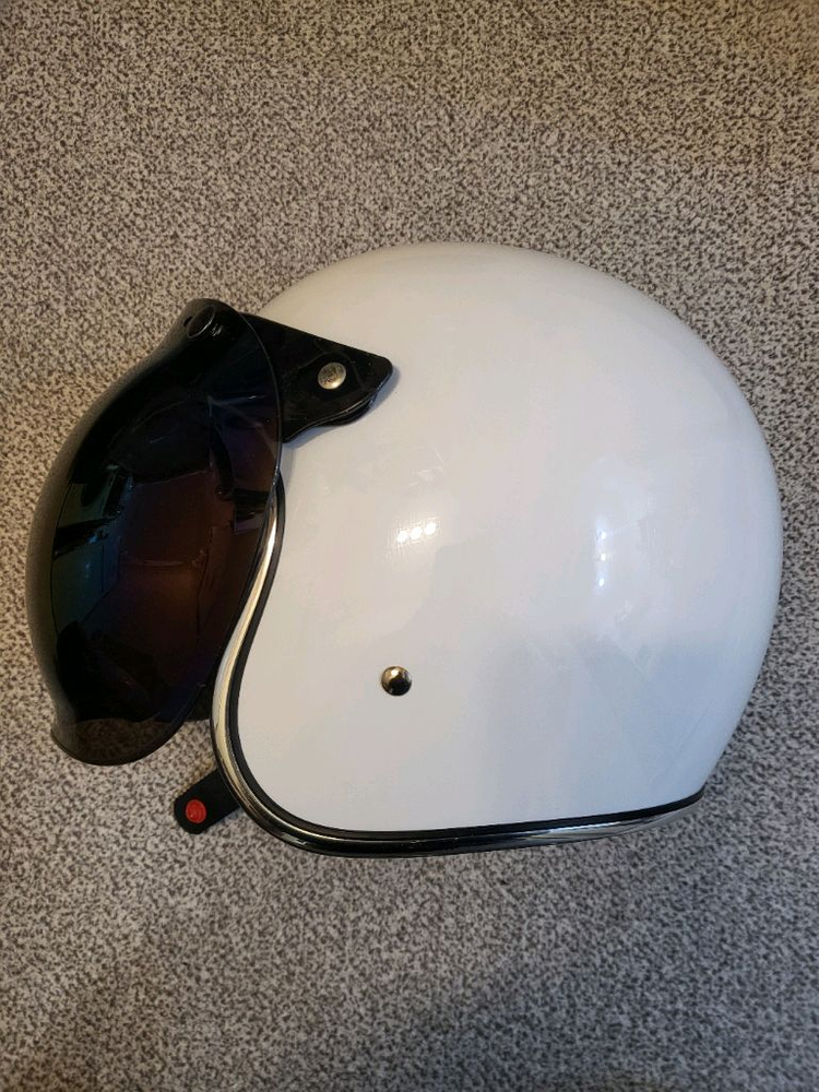 [XS] 빌트웰 보난자 화이트 클래식 오픈페이스 헬멧 이미지