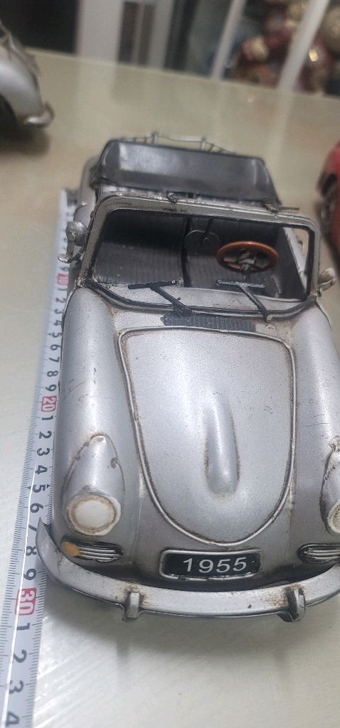 희귀 빈티지 핸드메이드 양철 자동차 - 제임스 딘 포르쉐 등 6종 가구배치 목적으로 오랜기간 취미로한 옛물건장식장에 이미지