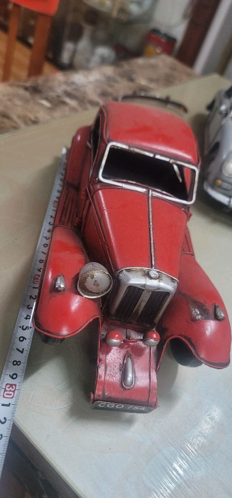 희귀 빈티지 핸드메이드 양철 자동차 - 제임스 딘 포르쉐 등 6종 가구배치 목적으로 오랜기간 취미로한 옛물건장식장에 이미지