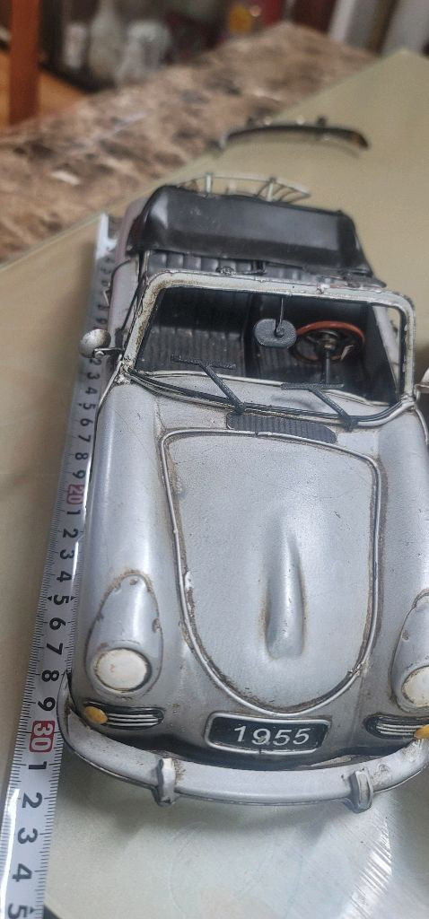 희귀 빈티지 핸드메이드 양철 자동차 - 제임스 딘 포르쉐 등 6종 가구배치 목적으로 오랜기간 취미로한 옛물건장식장에 이미지