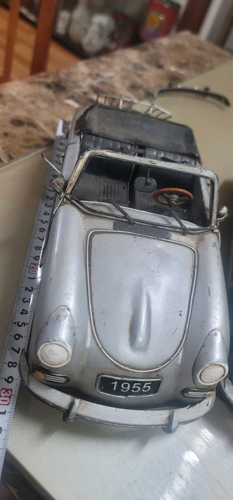 희귀 빈티지 핸드메이드 양철 자동차 - 제임스 딘 포르쉐 등 6종 가구배치 목적으로 오랜기간 취미로한 옛물건장식장에 이미지