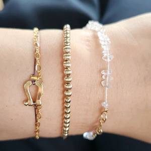 14k USA3미리통통 볼팔찌