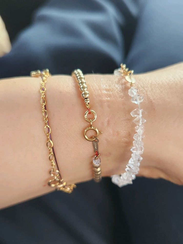 14k USA3미리통통 볼팔찌--3