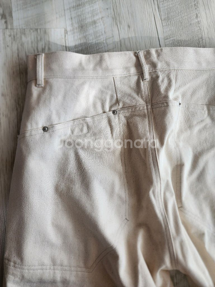 (새상품)HUTOAN 후톤 크림 퍼티그 데님 팬츠 L(32~33)인치 화이트 바지--3