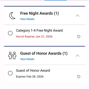 Hyatt Guest Of Honor(GOH) 양도 7만원