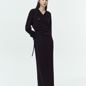 아비에무아 메리노 울 니티드 랩 스커트 블랙 1 사이즈