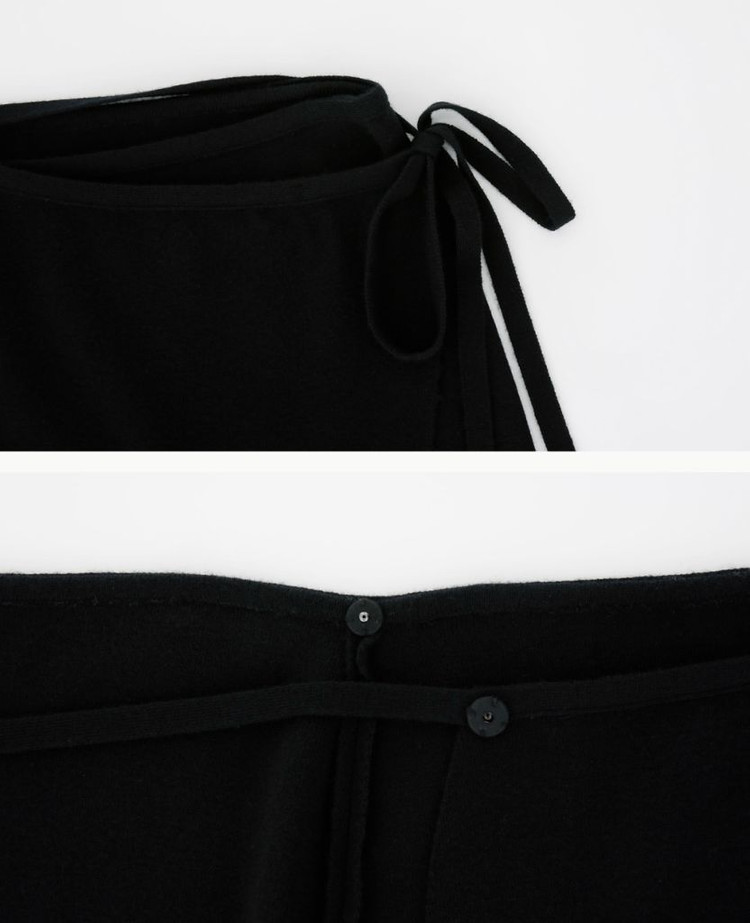 아비에무아 메리노 울 니티드 랩 스커트 블랙 1 사이즈--2