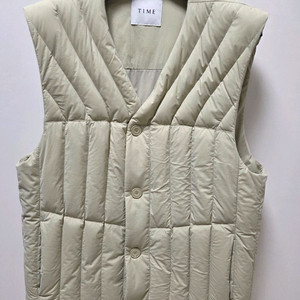 타임옴므 구스다운 퀼팅패딩조끼 베이지 105(100)사이즈 새상품급 판매