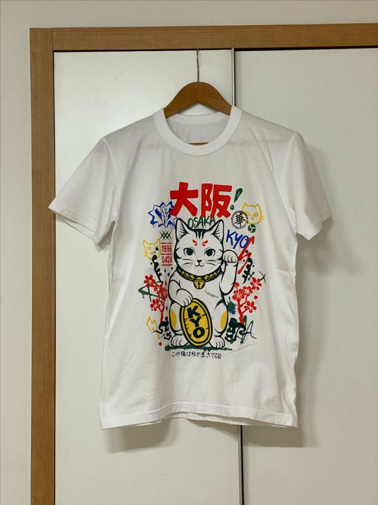 쿄카 오사카 오죠갱 러쉬볼 레드불 오사카 네코 티셔츠 굿즈 L사이즈--2