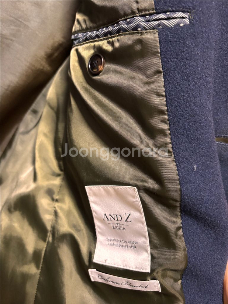 ZIOZIA AND Z 캐시미어 코트 네이비 100--3