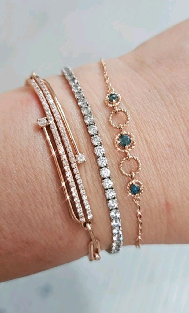 14k 로즈골드 라운드 스틱 링크체인 팔찌 (2.05돈)--1