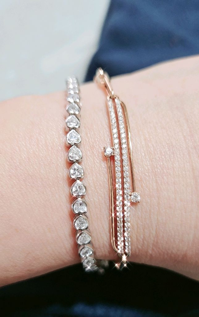 14k 로즈골드 라운드 스틱 링크체인 팔찌 (2.05돈)--3