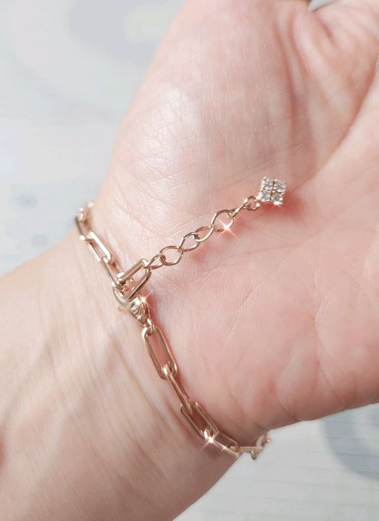 14k 로즈골드 라운드 스틱 링크체인 팔찌 (2.05돈)--5