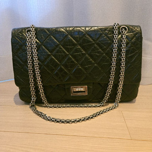 정품 샤넬 2.55 빈티지 구. 라지 은장