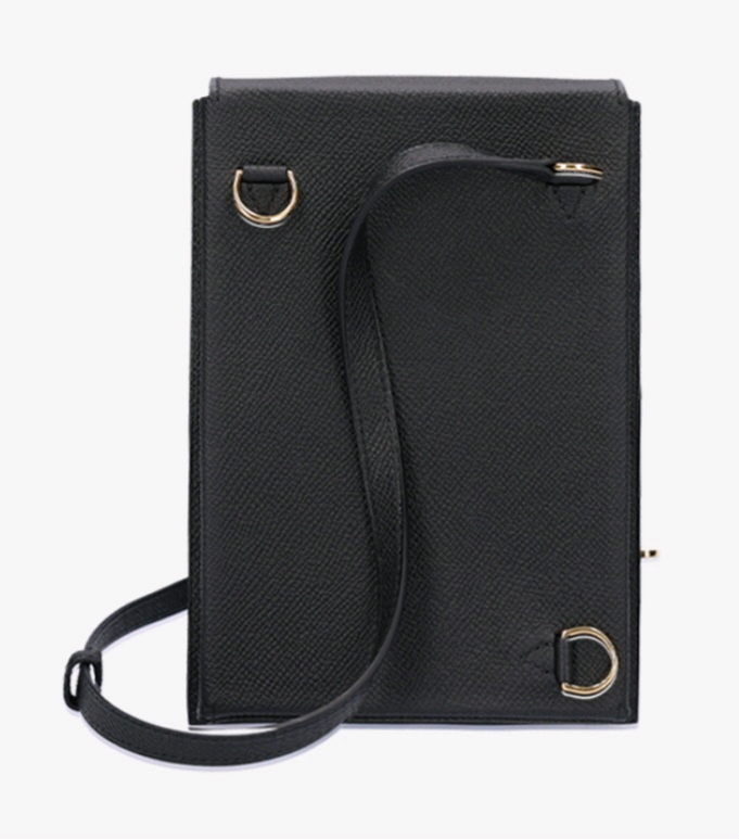 에르메스 켈리 멀티 포켓 앱송 누아 금장 지갑 가방--3