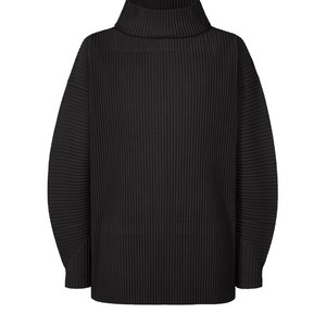옴므플리세 블랙 오버사이즈 하이넥 풀오버