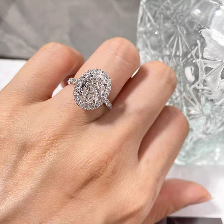 Oceanora 랩 그로운 다이아몬드 PT950 여성용 웨딩 반지--3