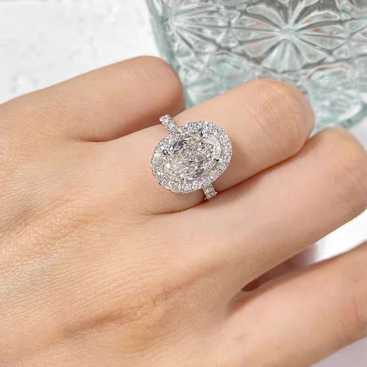 Oceanora 랩 그로운 다이아몬드 PT950 여성용 웨딩 반지--4