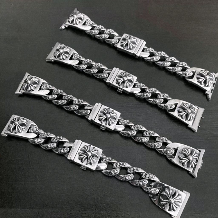 Oceaonra 실버 크로스 플라워 애플워치 스틸 스트랩--2