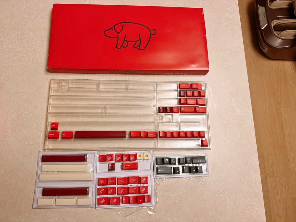 TX87 V2 TKL 레드 + GMK하몽키캡 커스텀키보드 풀알루키보드 + 가컬루프 일괄 팝니다--6