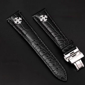 Oceanora 정품 악어가죽 S925 실버 워치 스트랩
