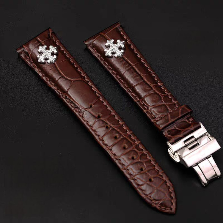 Oceanora 정품 악어가죽 S925 실버 워치 스트랩--1