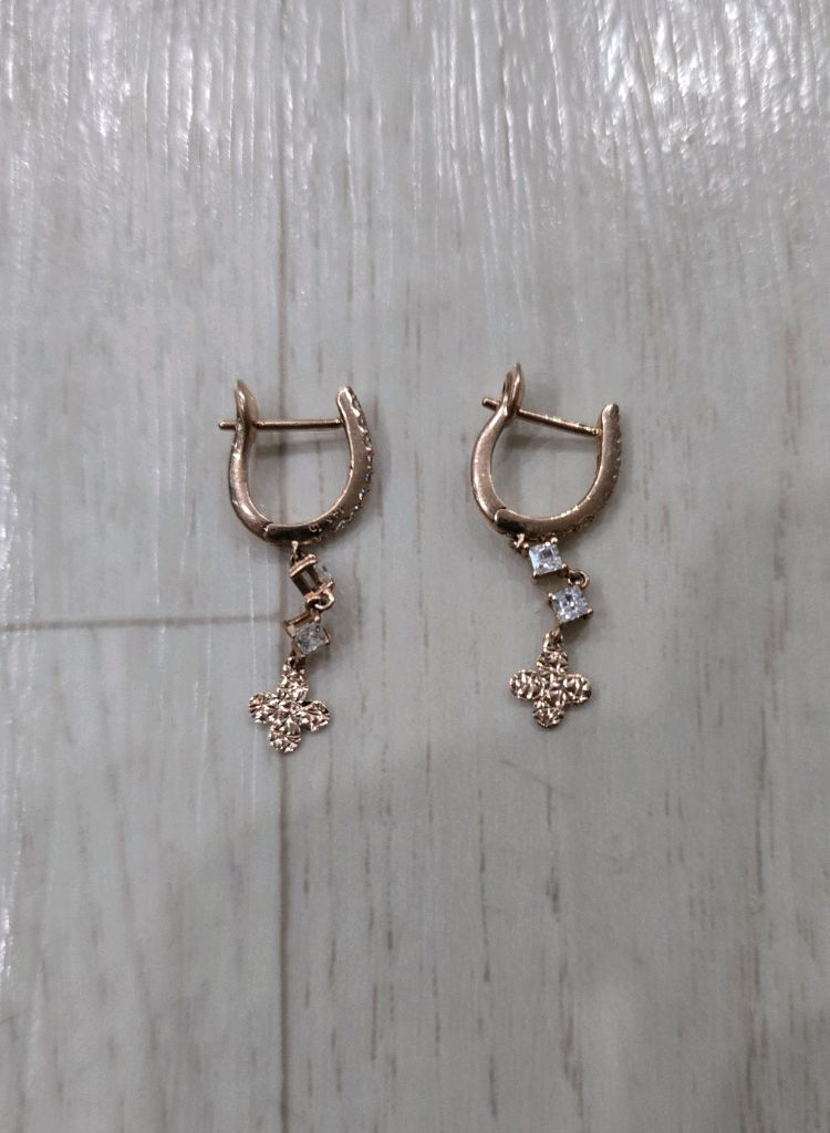 14k 핑크골드 드롭귀걸이 1.76g 무료배송 이미지