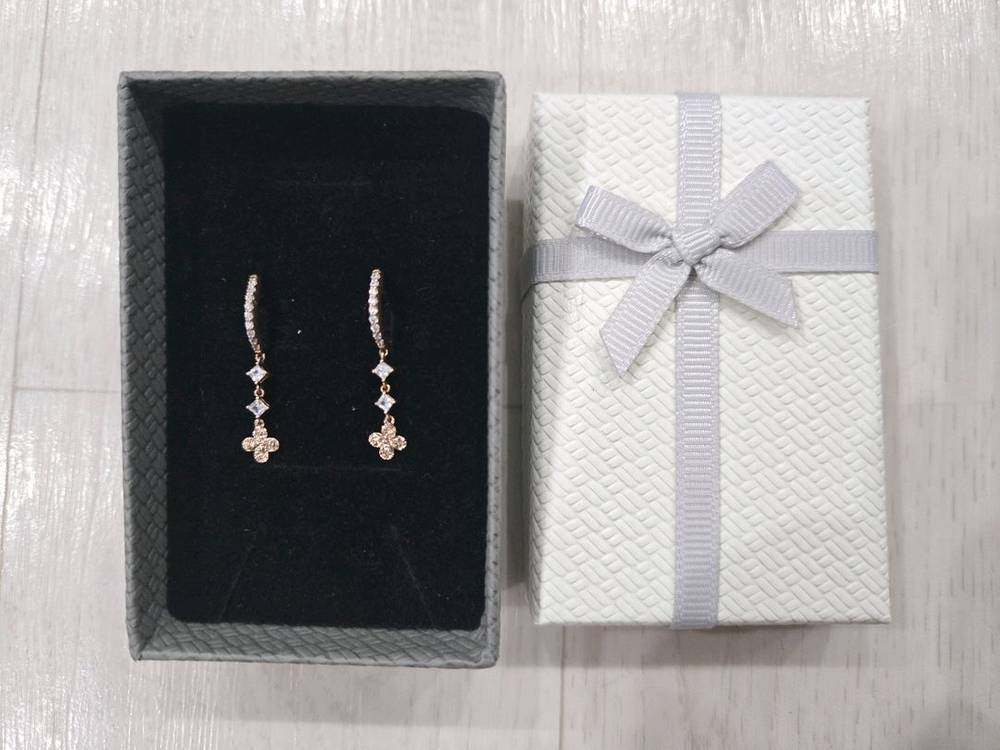 14k 핑크골드 드롭귀걸이 1.76g 무료배송 이미지