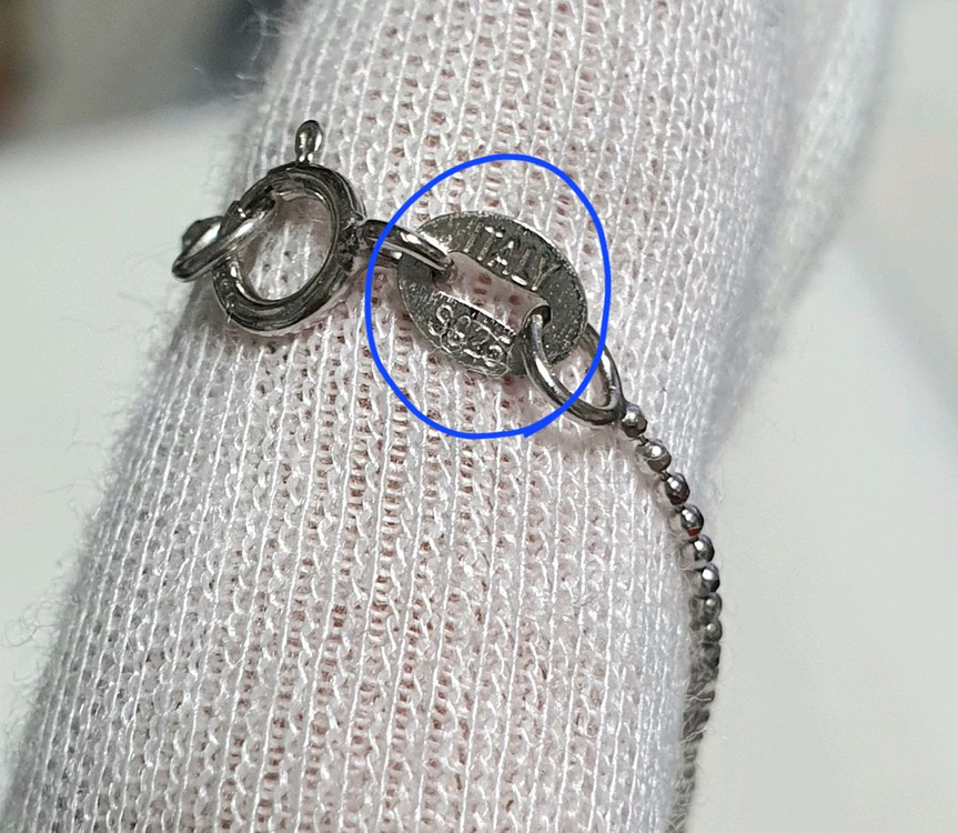 핸드메이드 합성오팔 이태리체인 목걸이 (925은)-46cm 이미지