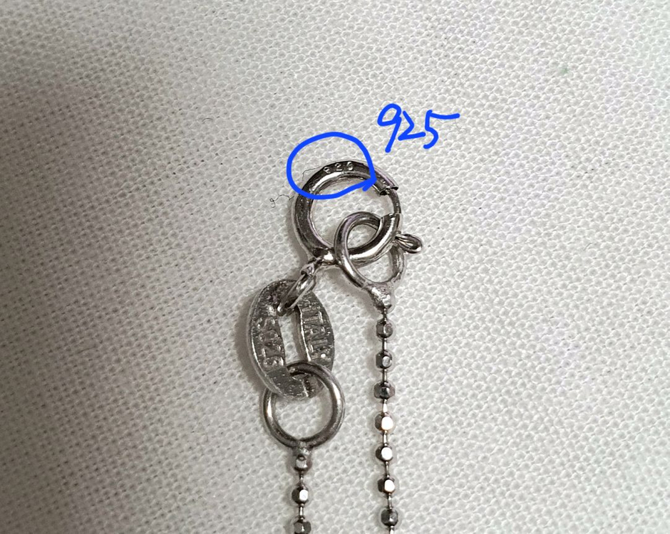 핸드메이드 합성오팔 이태리체인 목걸이 (925은)-46cm 이미지