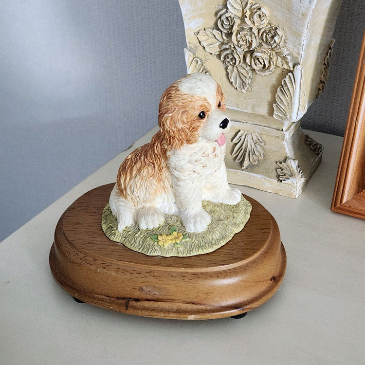 강아지오르골 빈티지오르골 피규어오르골 빈티지피규어 강아지피규어 빈티지강아지--1