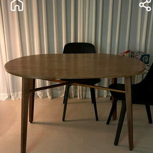 다비아 반타원형 카페 원목 식탁 테이블(1200mm)