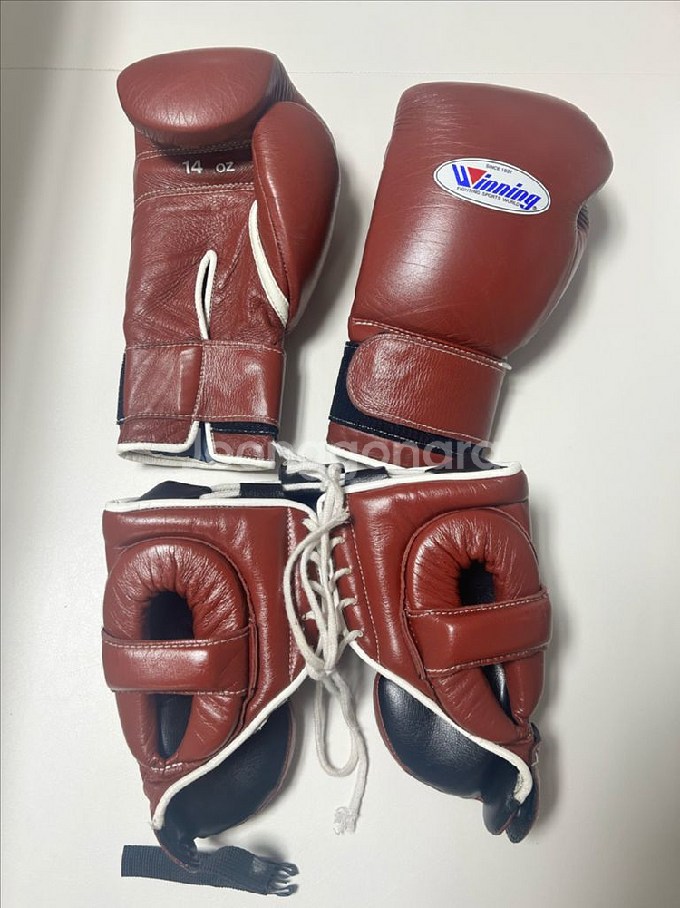 위닝 커스텀 글러브 헤드기어 세트로 팔아요 14온스 L사이즈--2