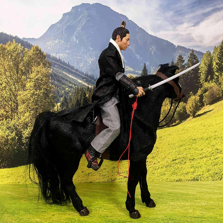 군도 조윤(강동원)+식모 흑마 세트 12인치 피규어(핫토이 호환)--4