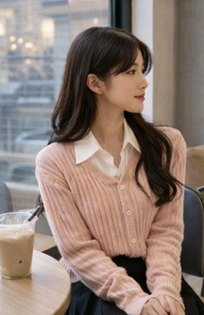 세미크롭 니트가디건 F--1